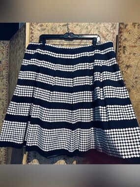 Talbots Size 18WP Pleated A-Line Skirt 
Polka Dot Blue & White